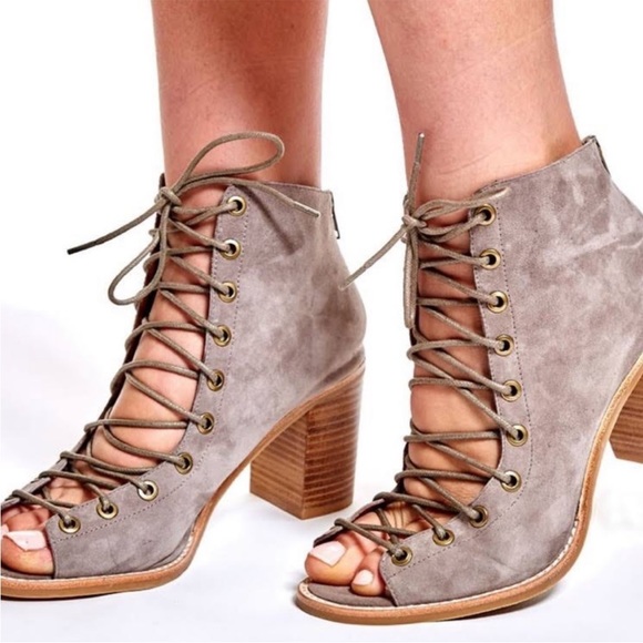 Free People x Jeffrey Campbell Lace Up Heels - Picture 1 of 3